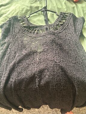 Black Crochet Lace Women's Top - Brand Unknown